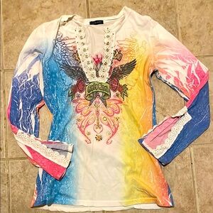 Colorful Graphic Long Sleeve Top